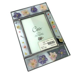 3.5" x 5" Picture Frame Carr Burnes of Boston Pressed Flower Glass New Dried